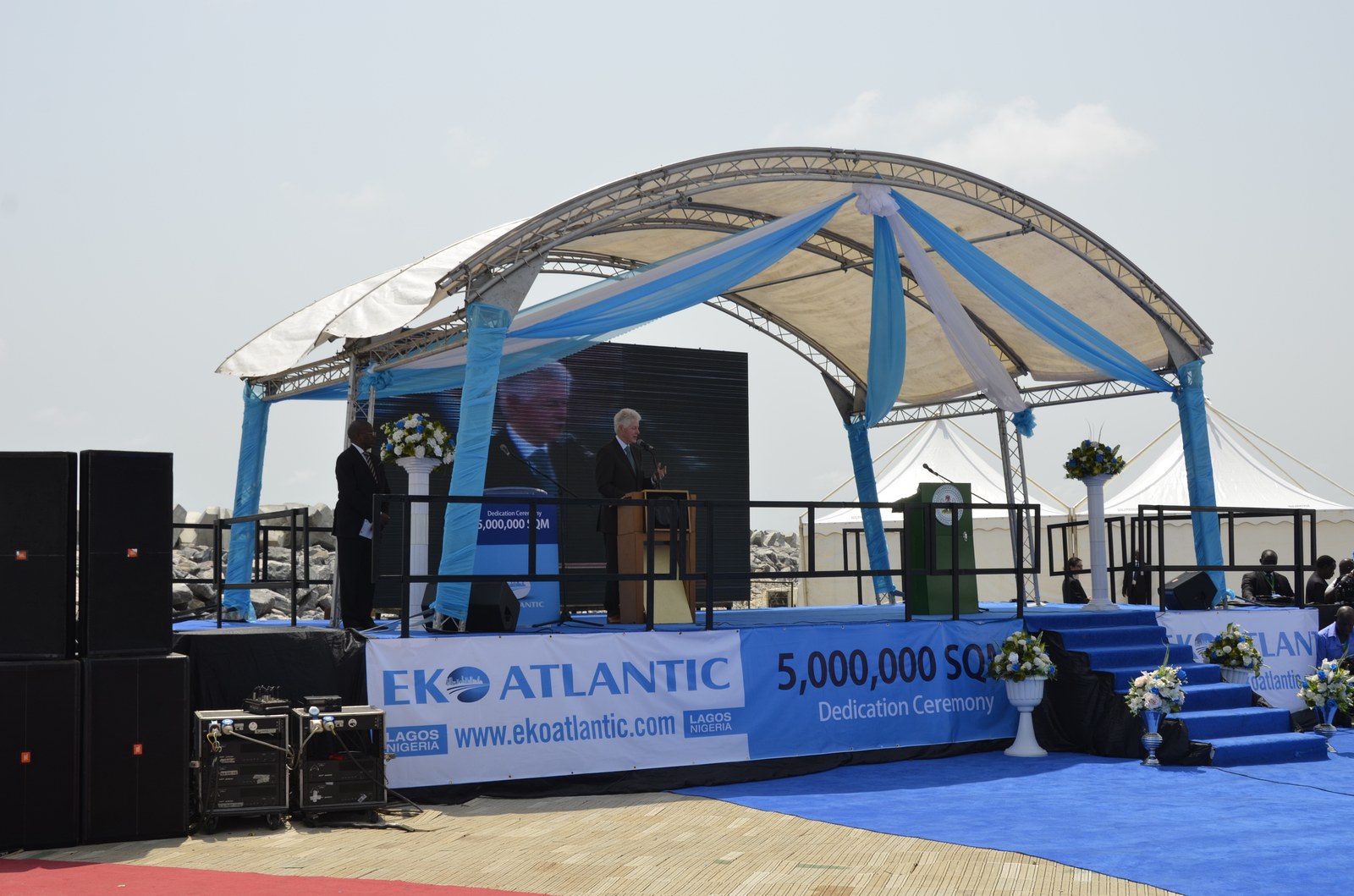 The ceremony stage — EKO ATLANTIC 5,000,000 SQM Dedication Ceremony, February 2013