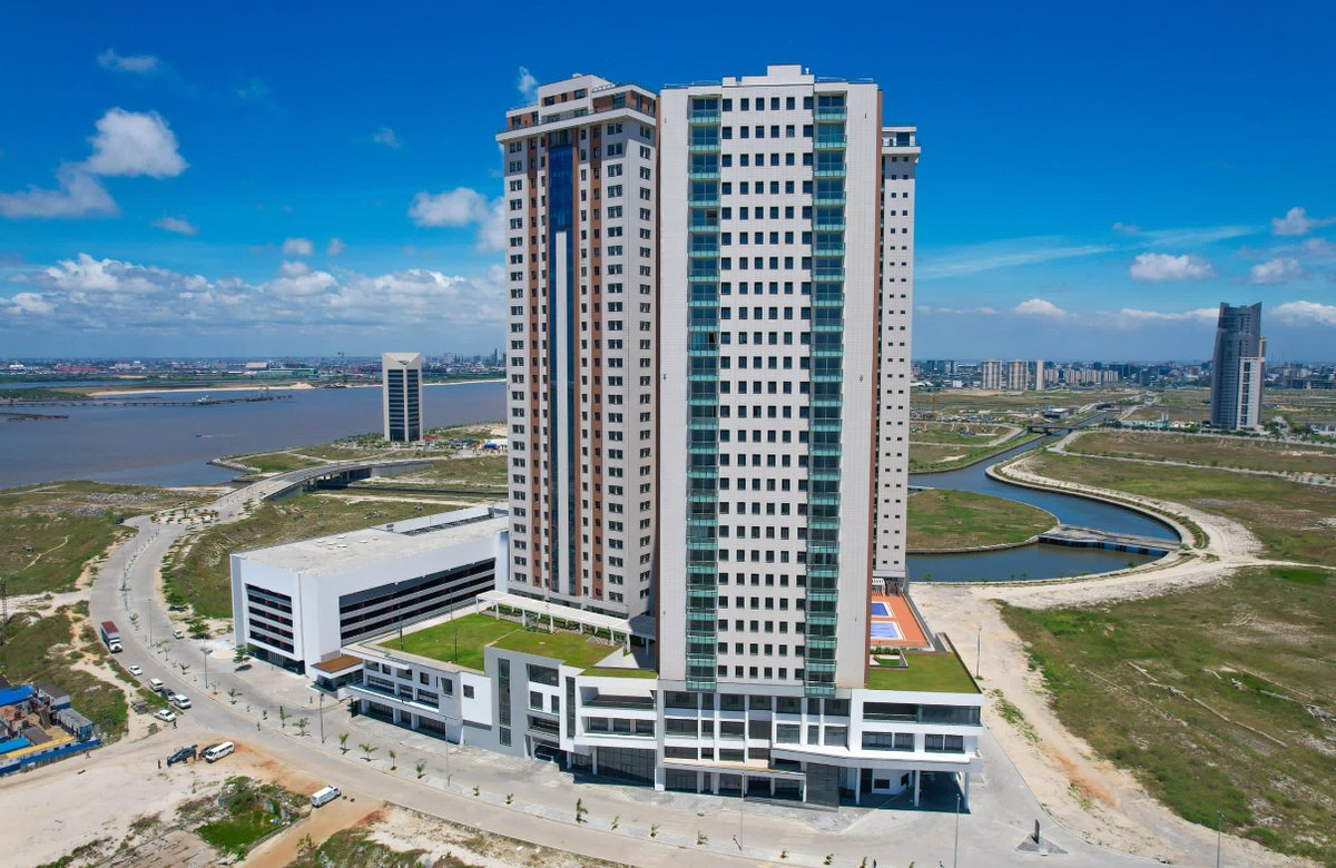 Azuri Towers — completed aerial view, Marina District, Eko Atlantic City